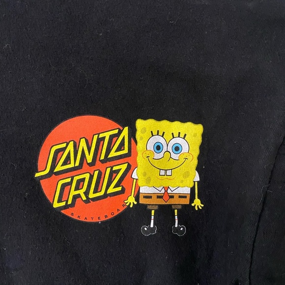 Santa Cruz SpongeBob Black Graphic Tshirt - Picture 4 of 5